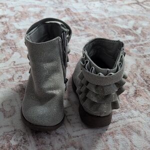 Glittery Ruffle Baby Boots